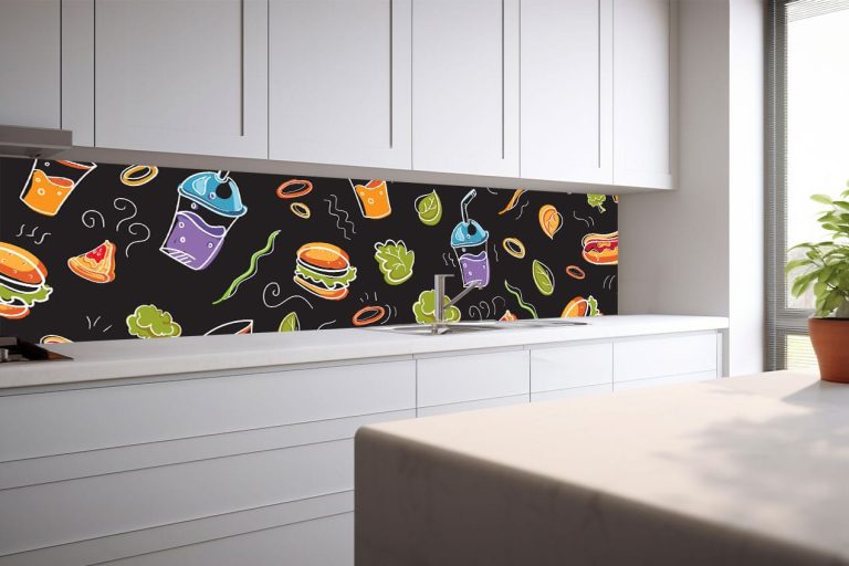 custom printed glass splashback